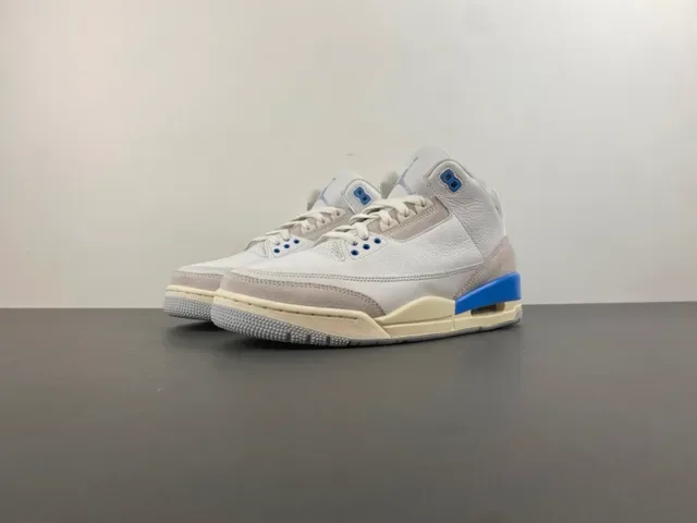 Air Jordan 3 أبيض رمادي فاتح أزرق حذاء كرة السلة 11
