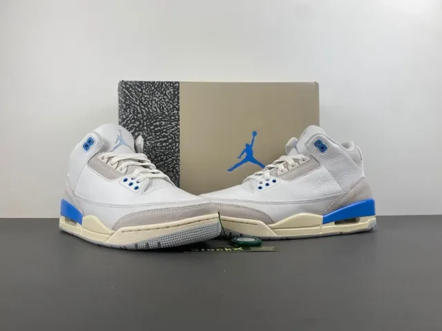 Air Jordan 3 أبيض رمادي فاتح أزرق حذاء كرة السلة 14
