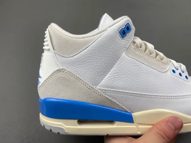 Air Jordan 3 সাদা হালকা ধূসর নীল বাস্কেটবল জুতো 3