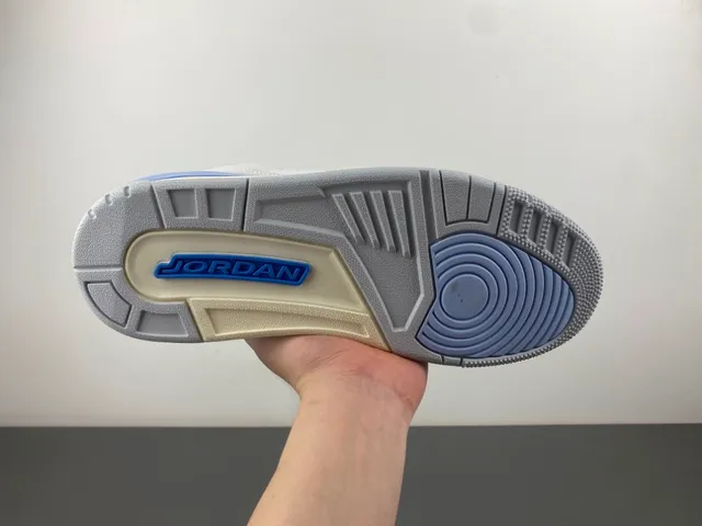 Air Jordan 3 সাদা হালকা ধূসর নীল বাস্কেটবল জুতো 9