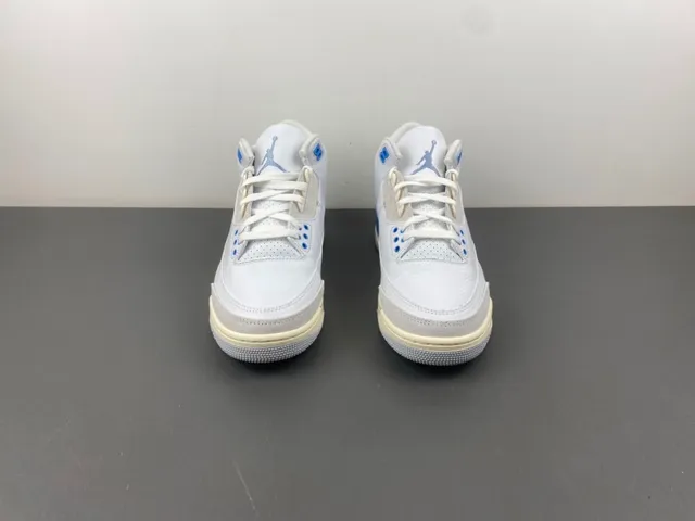 Air Jordan 3 সাদা হালকা ধূসর নীল বাস্কেটবল জুতো 10