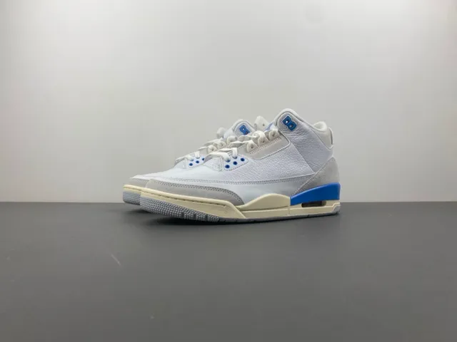 Air Jordan 3 সাদা হালকা ধূসর নীল বাস্কেটবল জুতো 11