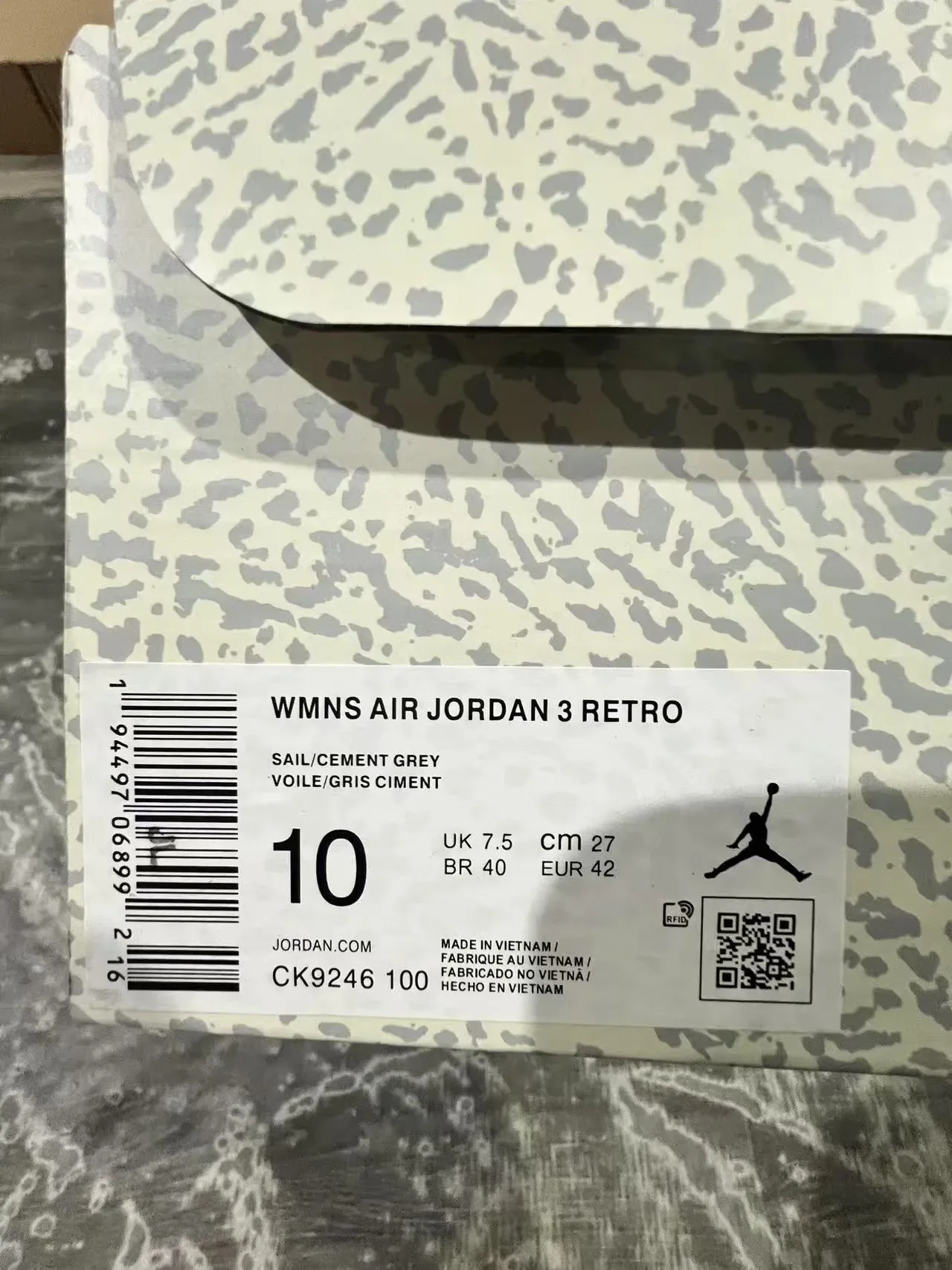 Air Jordan 3 أحذية كرة السلة البيضاء المعدنية الفضية 10