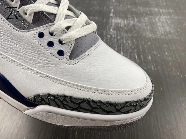 Air Jordan 3 সাদা নেভি এলিফ্যান্ট প্রিন্ট বাস্কেটবল জুতো 4