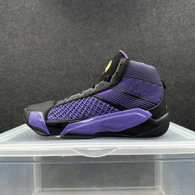 Air Jordan 34 কালো বেগুনি হাই-টপ নিট আপার বাস্কেটবল জুতো 2