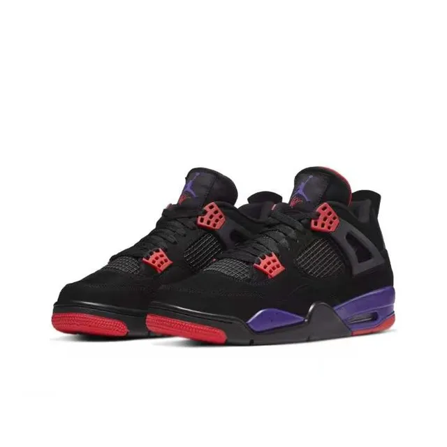 Air Jordan 4 काले लाल बैंगनी बास्केटबॉल जूते 4