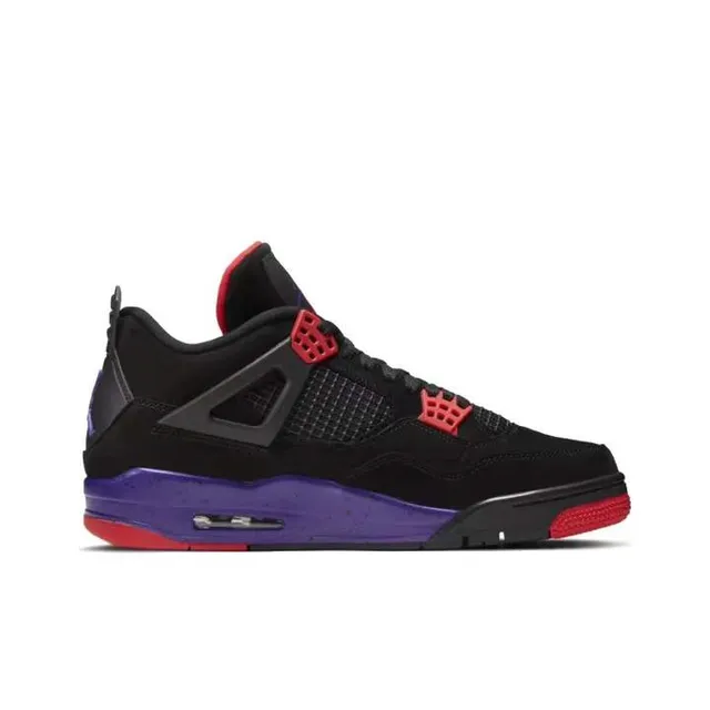 Air Jordan 4 काले लाल बैंगनी बास्केटबॉल जूते 5
