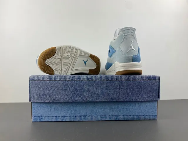 Air Jordan 4 Denim Blue White Gum أحذية كرة السلة 16