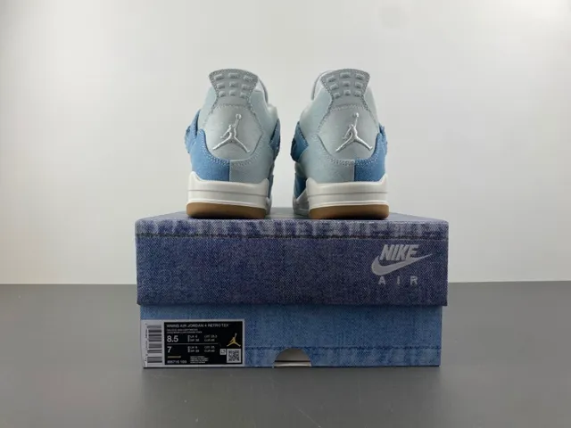 Air Jordan 4 Denim Blue White Gum أحذية كرة السلة 17