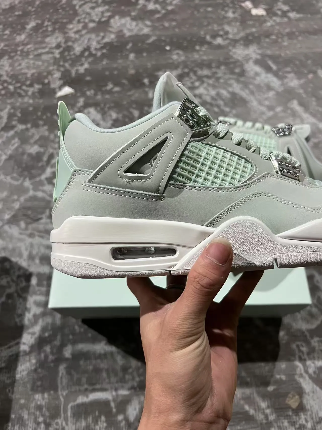 Zapatillas de baloncesto Air Jordan 4 verde menta 7