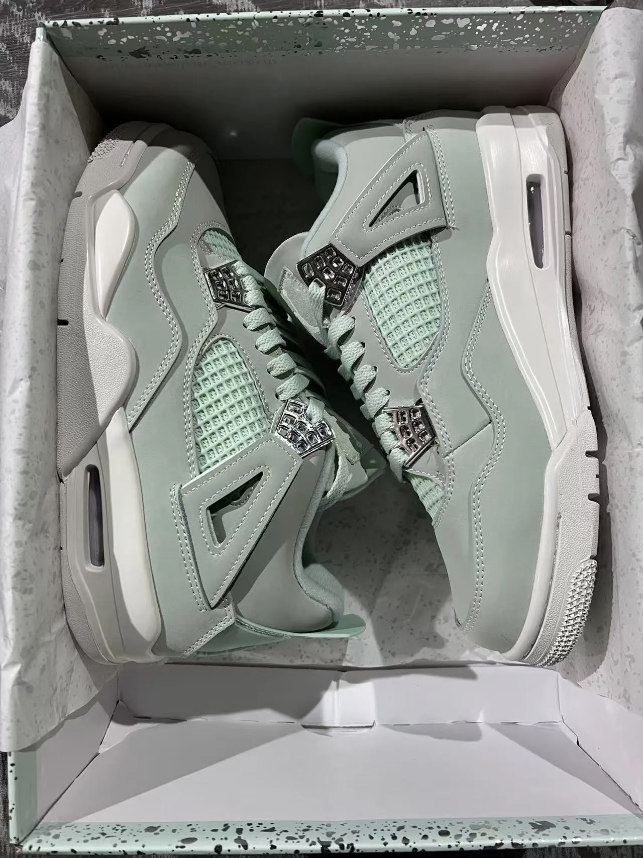 Zapatillas de baloncesto Air Jordan 4 verde menta 9