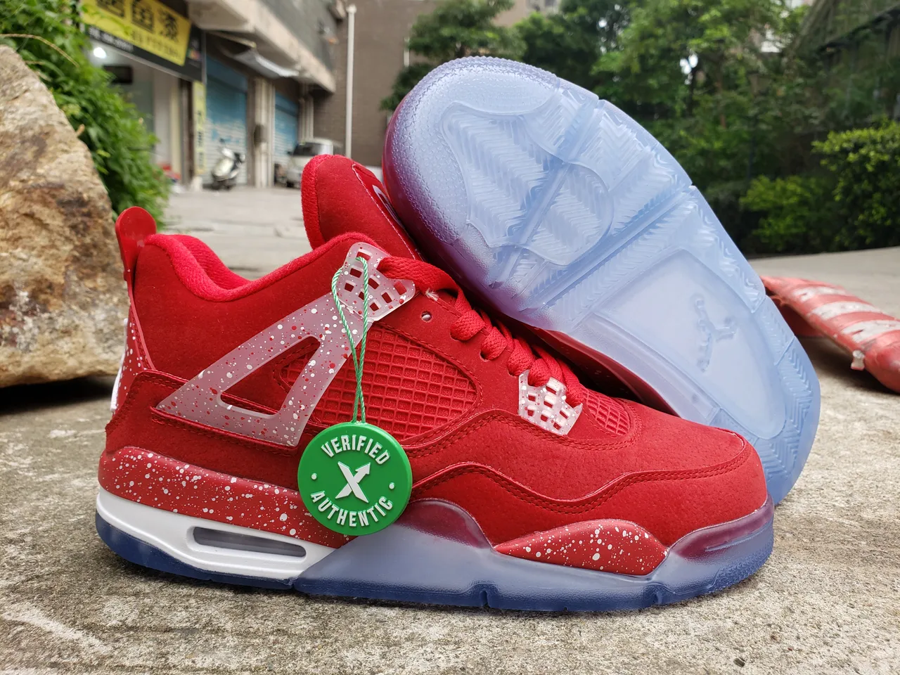 Air Jordan 4 লাল দাগযুক্ত সুয়েড বাস্কেটবল জুতো 2