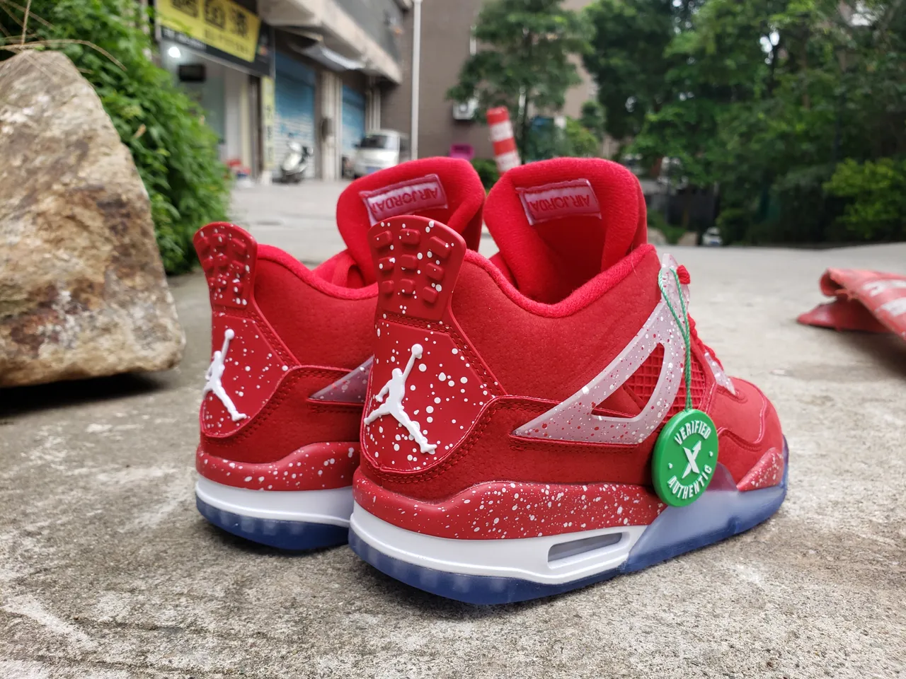 Air Jordan 4 লাল দাগযুক্ত সুয়েড বাস্কেটবল জুতো 4