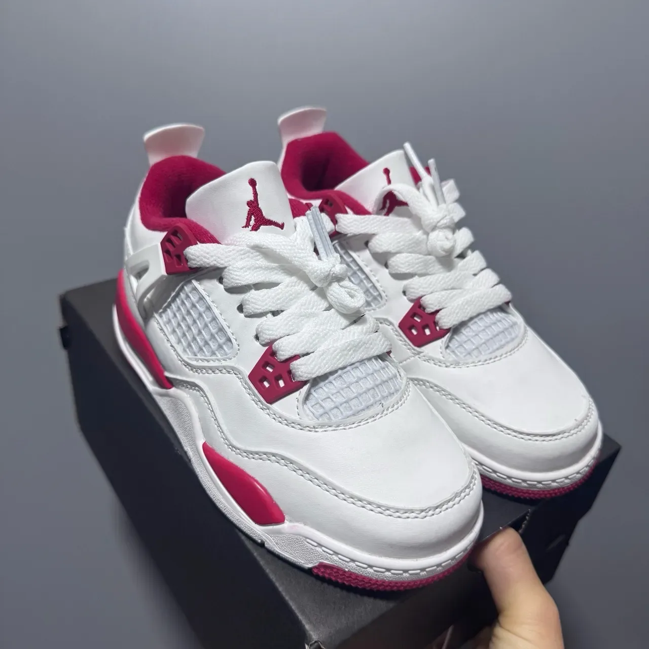 Air Jordan 4 White Pink Green Blue Lifestyle Sneakers 21