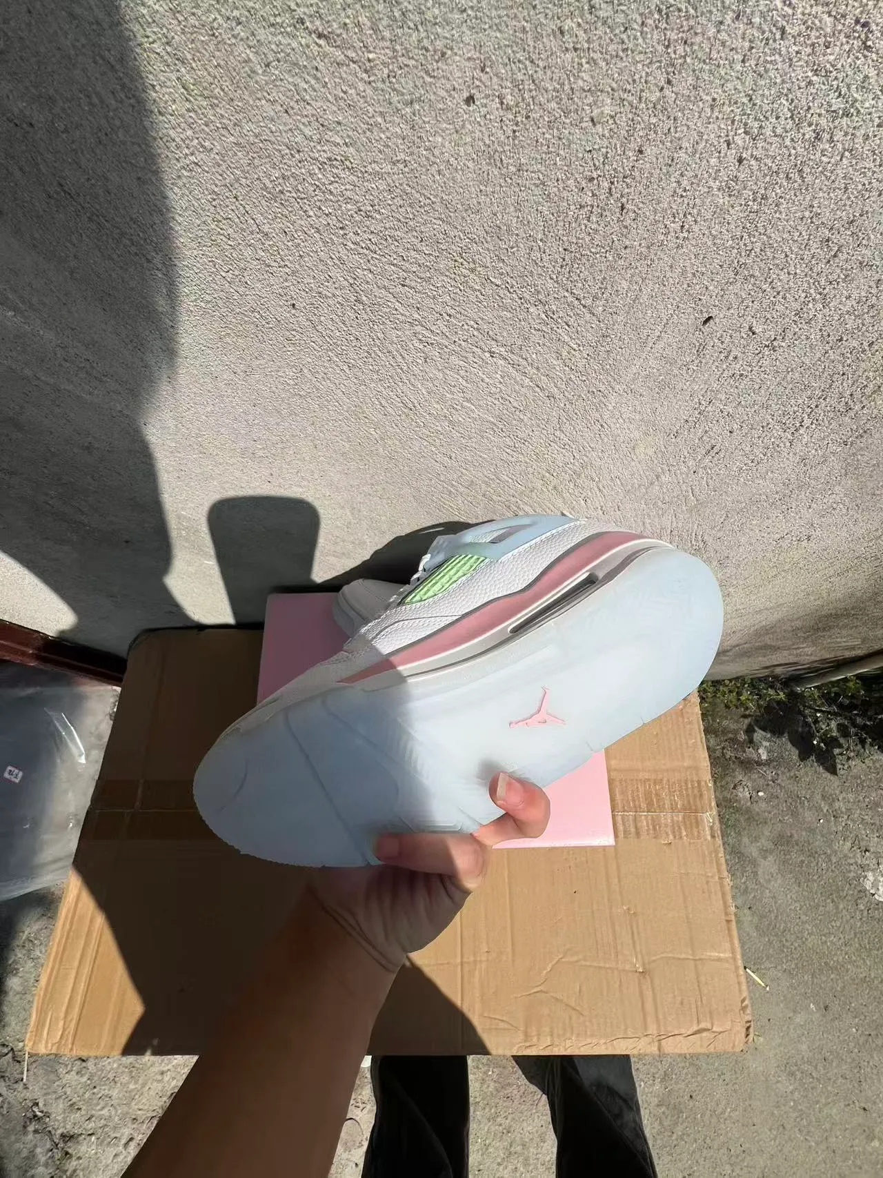 Zapatillas de baloncesto Air Jordan 4 blanco, rosa y verde menta 6