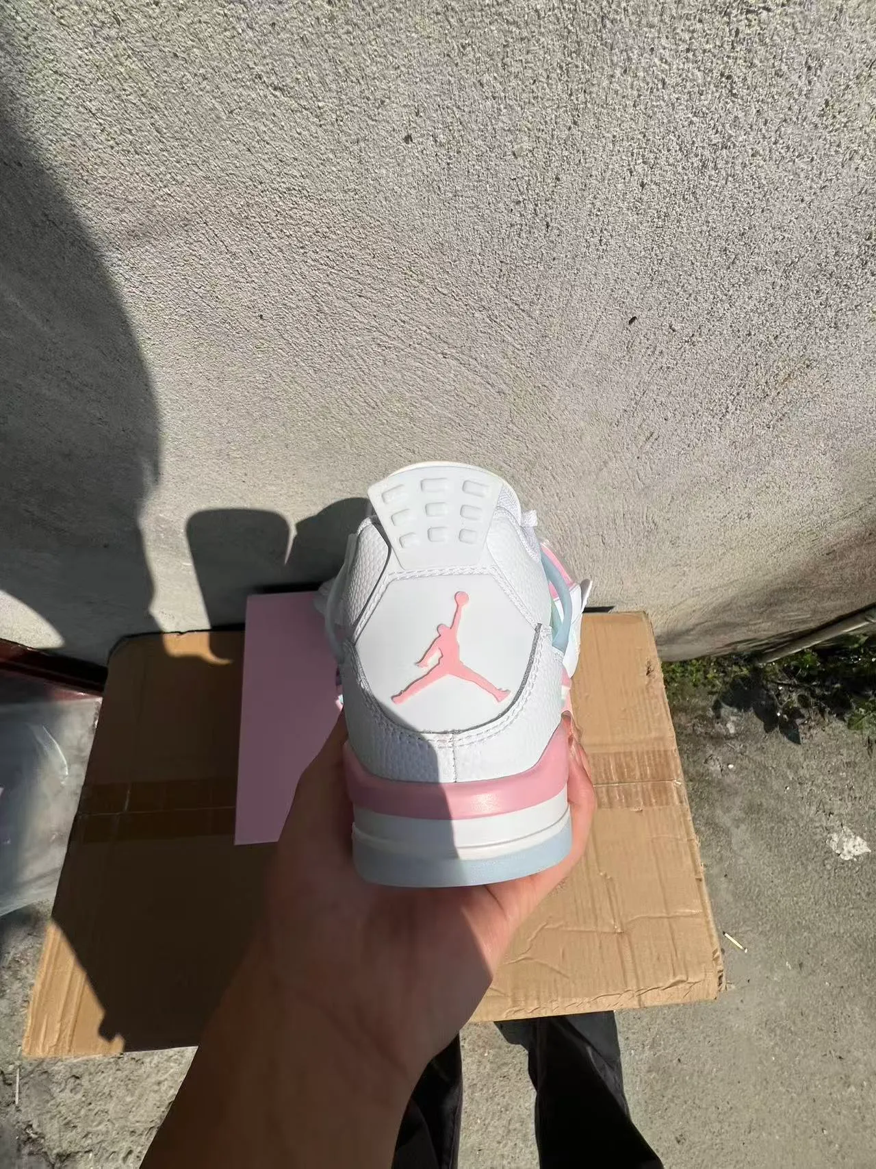 Zapatillas de baloncesto Air Jordan 4 blanco, rosa y verde menta 8