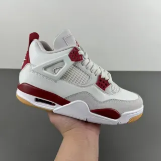 Air Jordan 4 सफ़ेद लाल गम बास्केटबॉल जूते