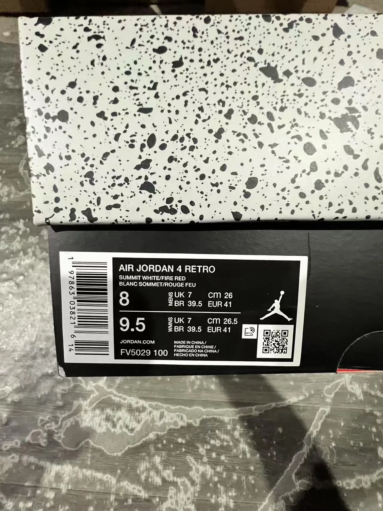 Air Jordan 4 白斑点灰黑篮球鞋 9