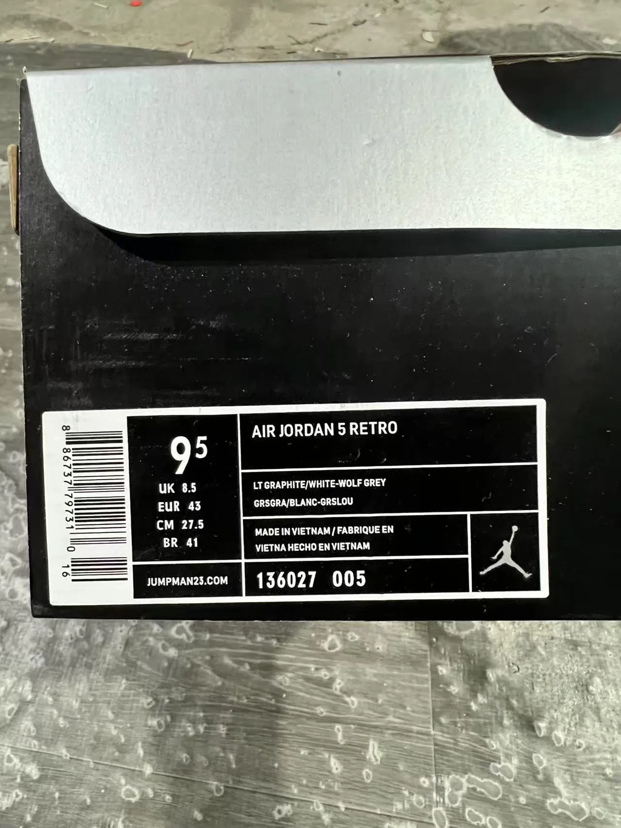 Zapatillas de baloncesto Air Jordan 5 gris y blanco 10