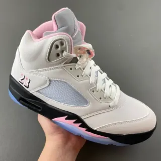 Air Jordan 5 Off-White tênis de basquete rosa e azul