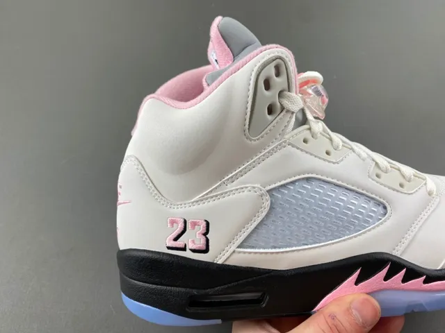 Air Jordan 5 Off-White zapatillas de baloncesto rosas y azules 3