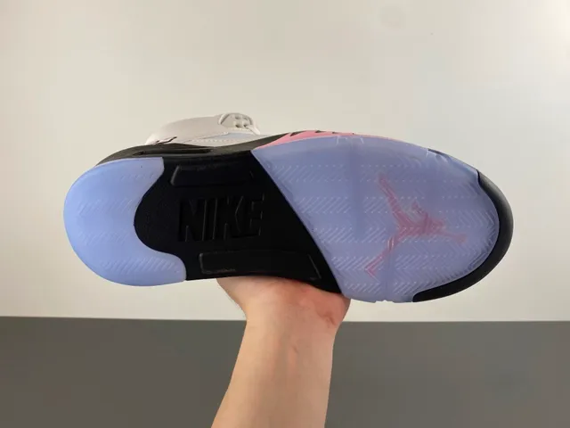 Air Jordan 5 Off-White zapatillas de baloncesto rosas y azules 9