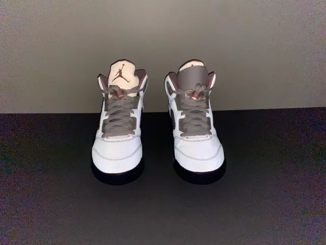 Air Jordan 5 Off-White zapatillas de baloncesto rosas y azules 12