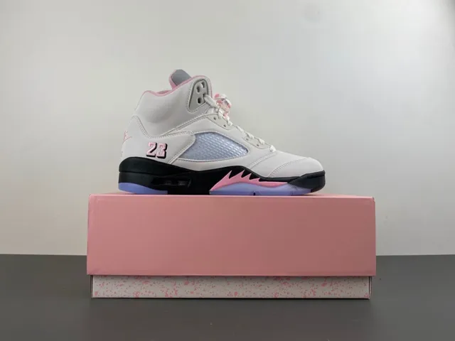 Air Jordan 5 Off-White zapatillas de baloncesto rosas y azules 16