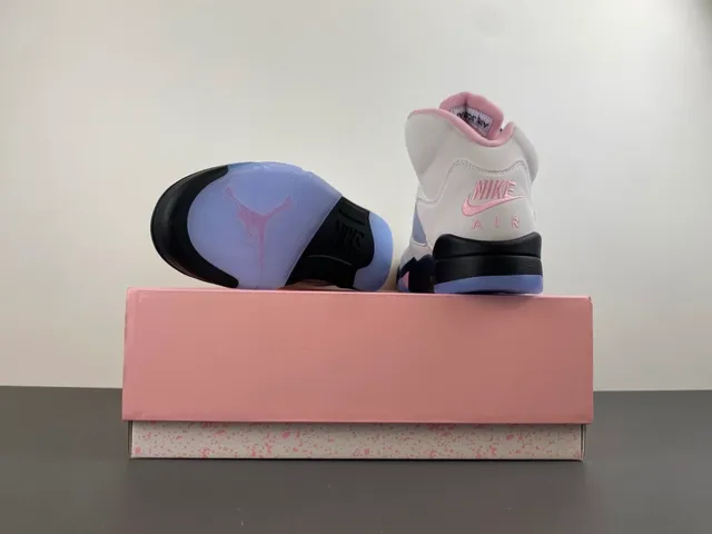 Air Jordan 5 Off-White zapatillas de baloncesto rosas y azules 17