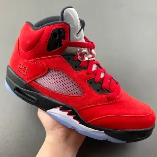 Air Jordan 5 红黑浅蓝篮球鞋