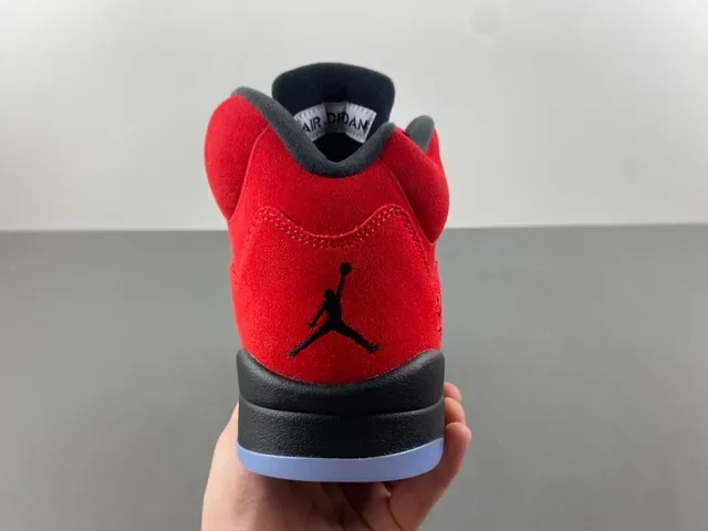 Air Jordan 5 लाल काला हल्का नीला बास्केटबॉल जूते 4