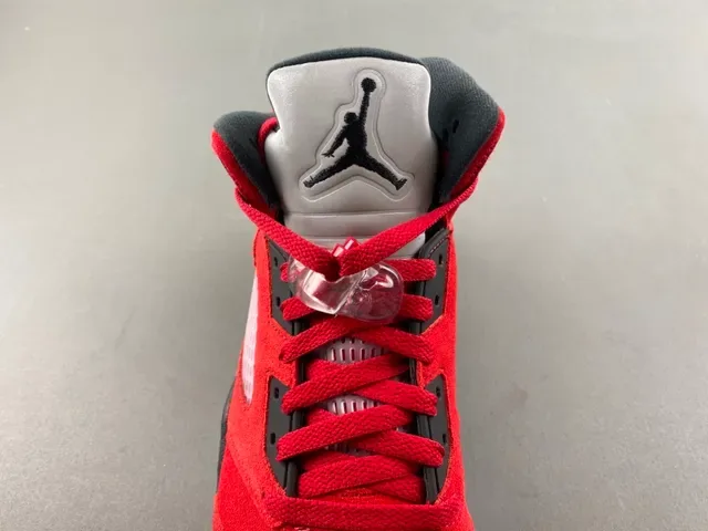 Air Jordan 5 लाल काला हल्का नीला बास्केटबॉल जूते 6