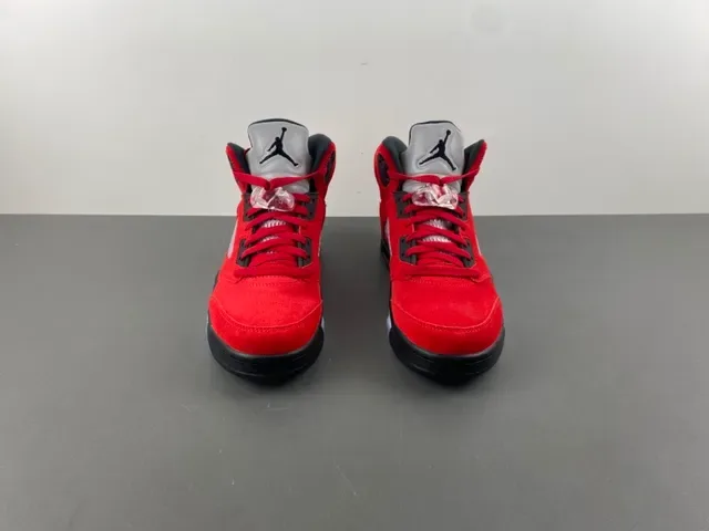 Air Jordan 5 लाल काला हल्का नीला बास्केटबॉल जूते 11