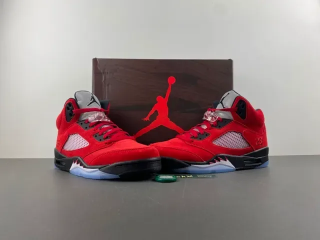 Air Jordan 5 लाल काला हल्का नीला बास्केटबॉल जूते 13