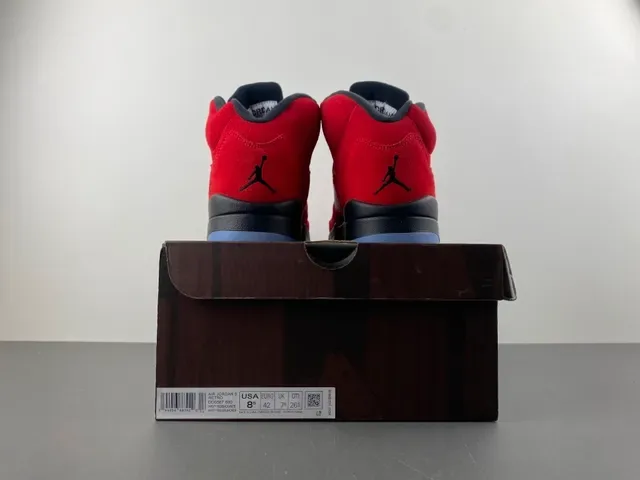 Air Jordan 5 लाल काला हल्का नीला बास्केटबॉल जूते 17