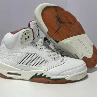 Air Jordan 5 सफ़ेद गम हरा बास्केटबॉल जूते