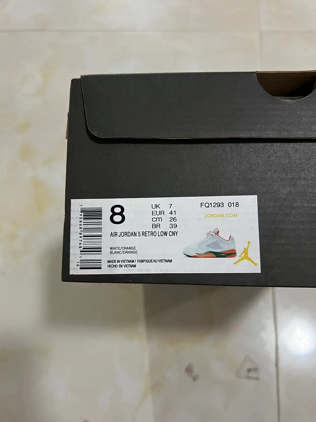Zapatillas de baloncesto Air Jordan 5 blanco naranja verde 10