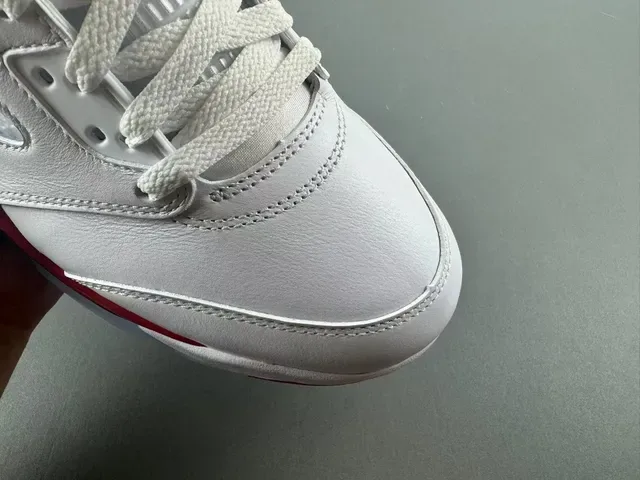Air Jordan 5 White Red Black Basketball Shoes 2