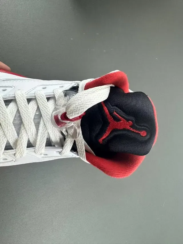 Air Jordan 5 White Red Black Basketball Shoes 6