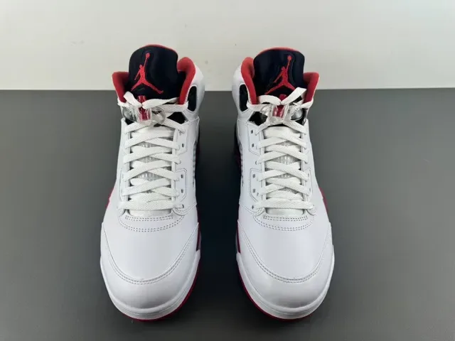 Air Jordan 5 White Red Black Basketball Shoes 11