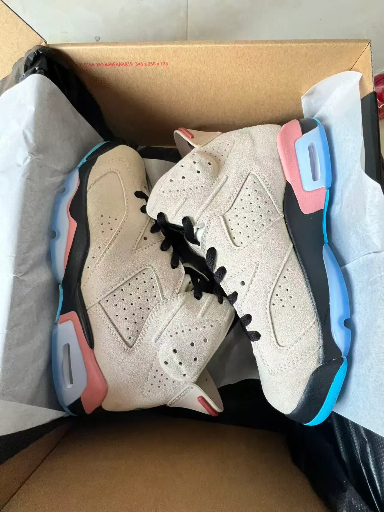 Air Jordan Beige Pink High-Top Suede And Leather Upper Basketball Shoes 9