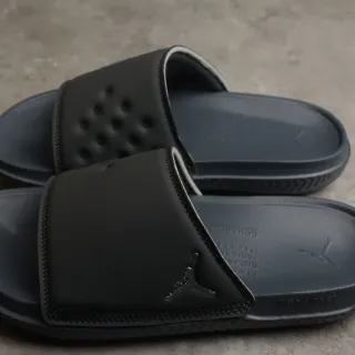 Air Jordan Black Gray Single-Strap Molded Footbed Slippers
