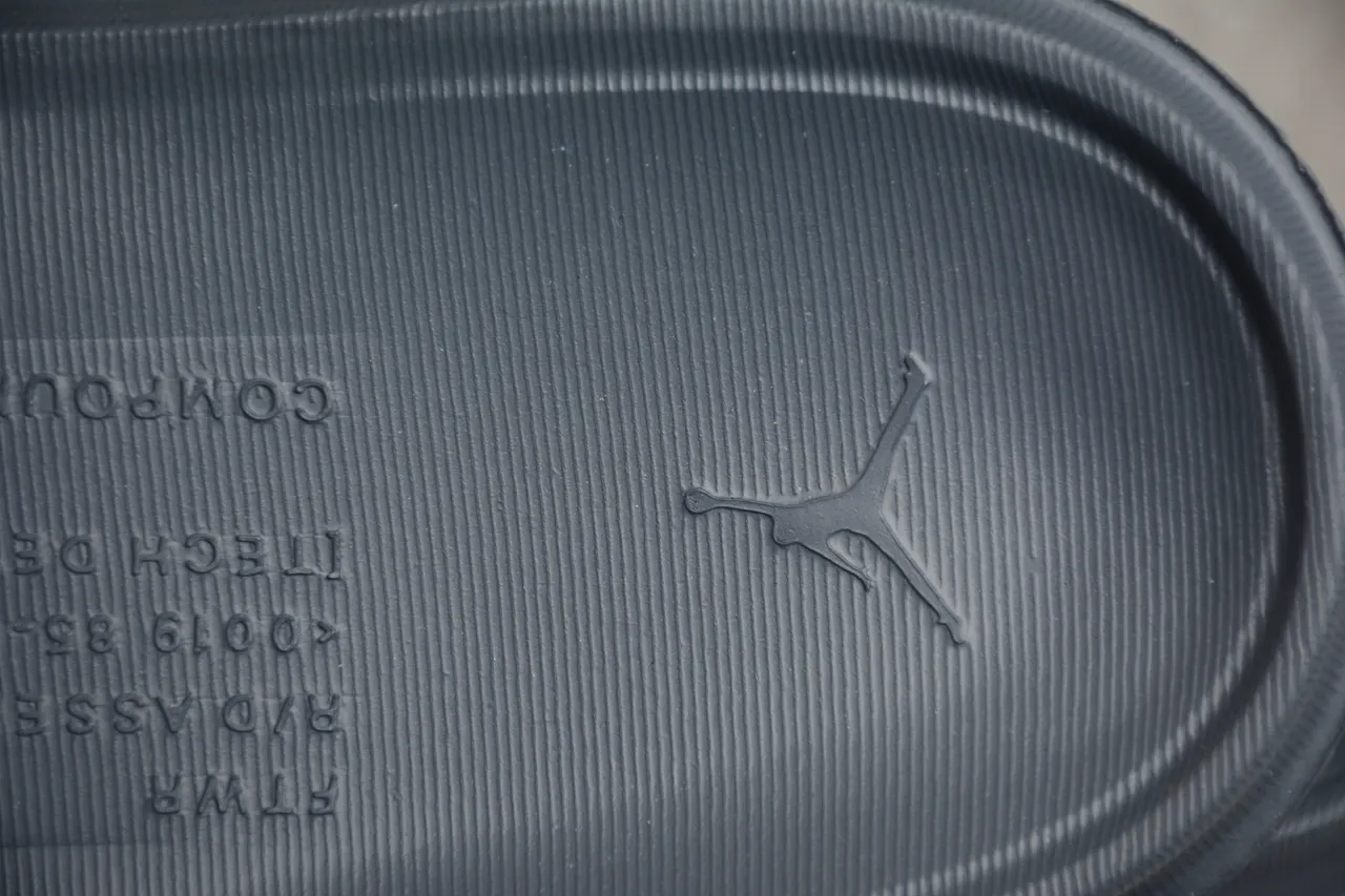 Air Jordan Black Gray Single-Strap Molded Footbed Slippers 3