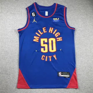 Regata de basquete em mesh Air Jordan Mile High 50 City azul e vermelha