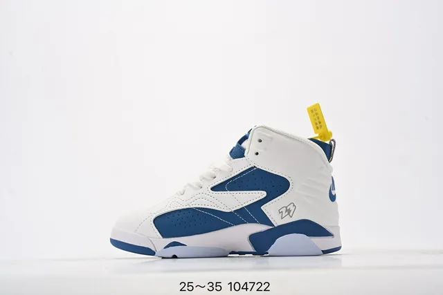 Air Jordan সাদা এবং রয়্যাল ব্লু হাই-টপ বাস্কেটবল জুতো 6