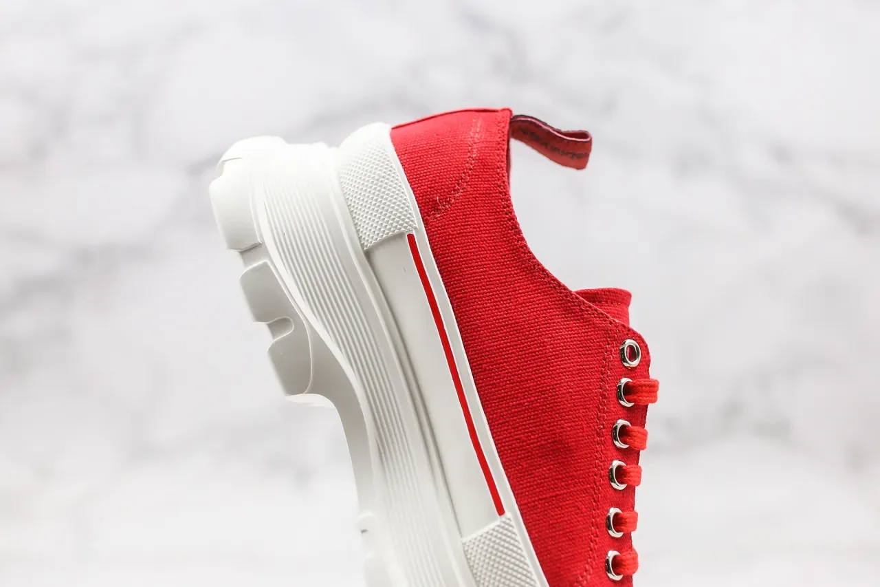 Alexander McQueen Oversized Sneaker Red Canvas Chunky Sneakers 2