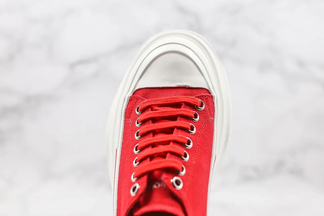 Alexander McQueen Oversized Sneaker Red Canvas Chunky Sneakers 4