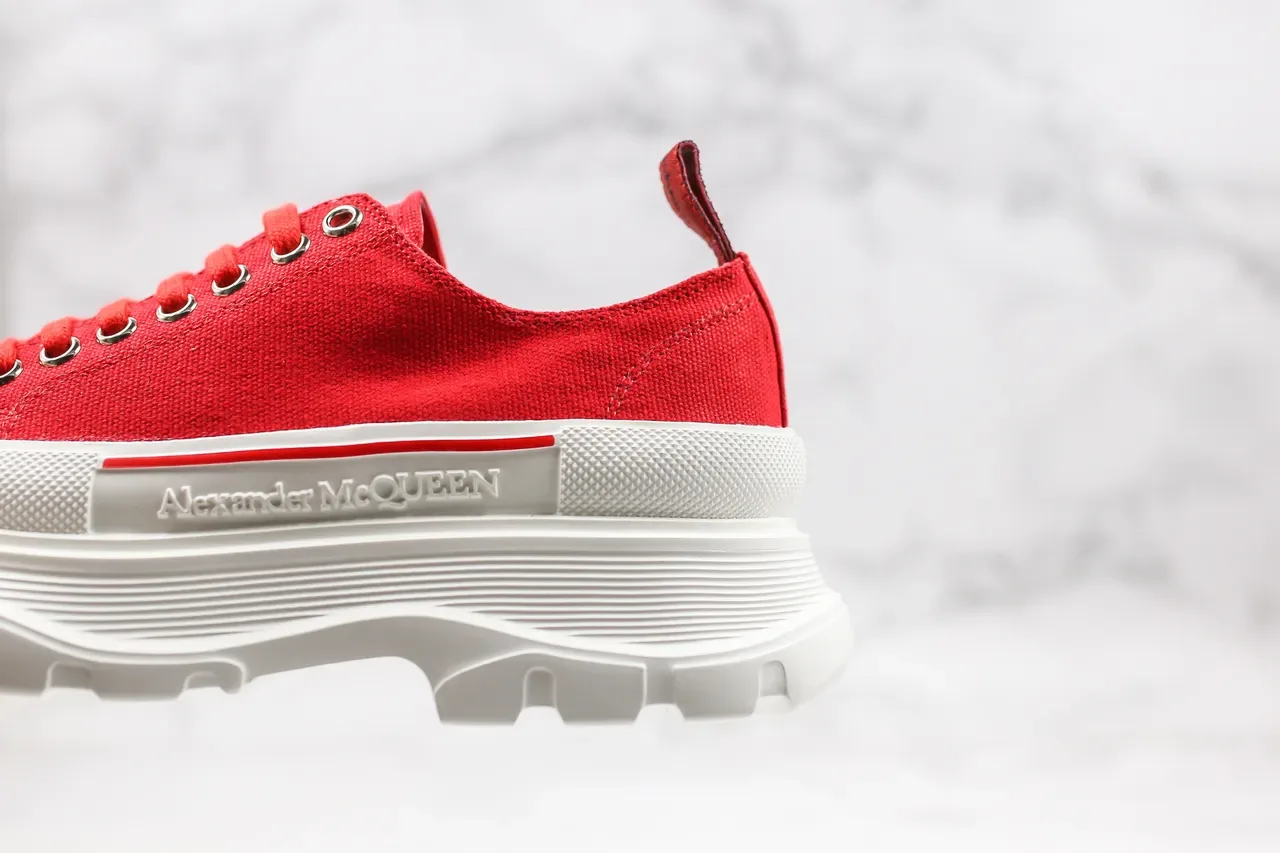 Alexander McQueen Oversized Sneaker Red Canvas Chunky Sneakers 8