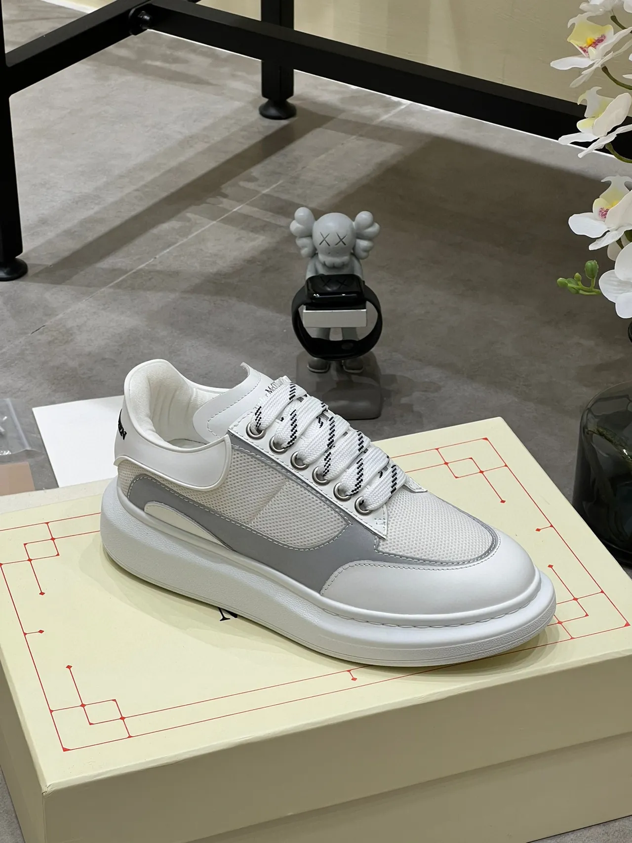 Alexander McQueen Oversized Sneaker White and Gray Lifestyle Sneakers 6