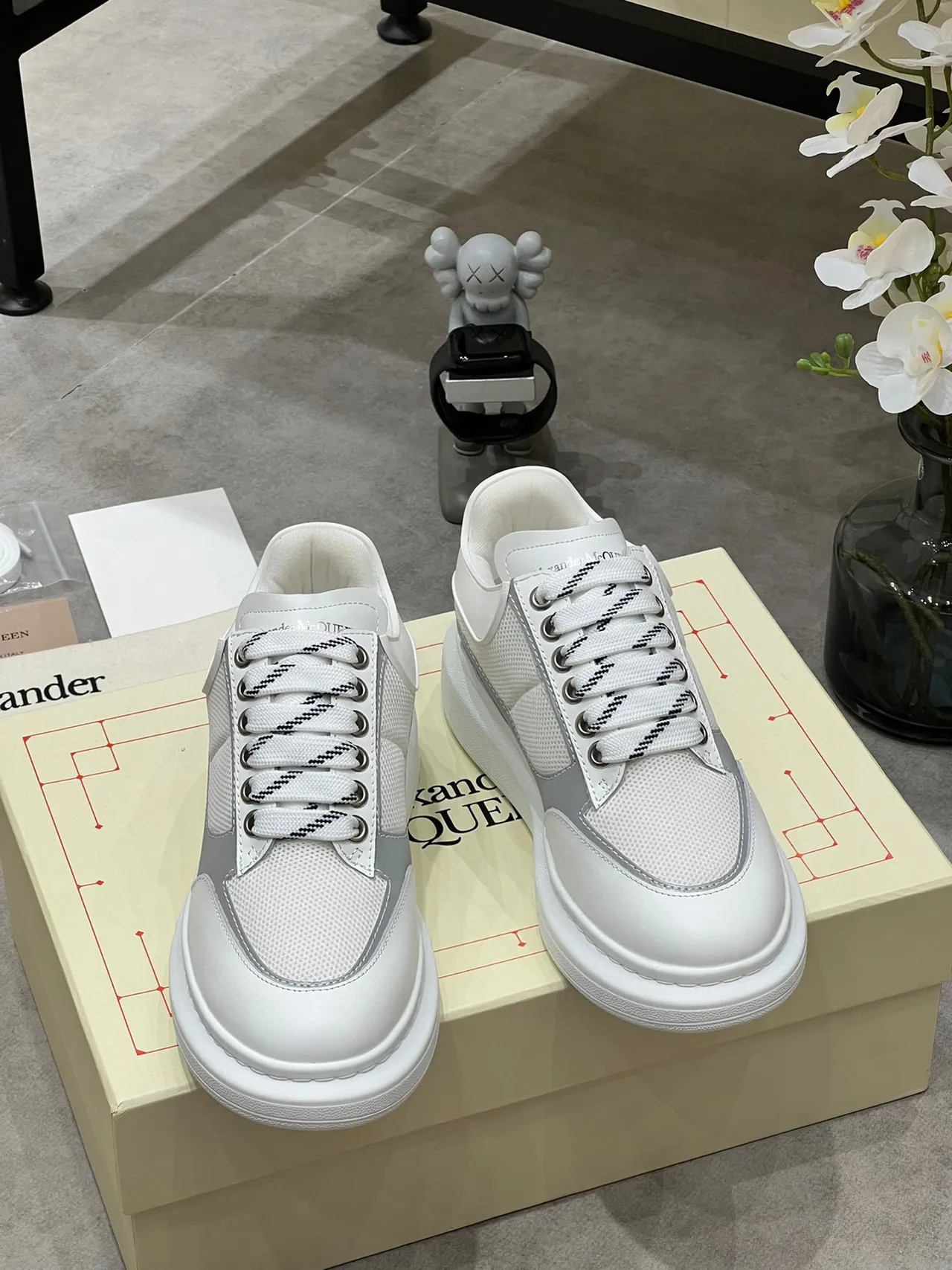 Alexander McQueen Oversized Sneaker White and Gray Lifestyle Sneakers 8